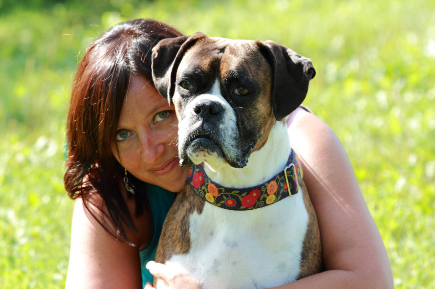 Kendra Watt, a REALTOR® with Royal LePage Integrity, with her dog, Osa.