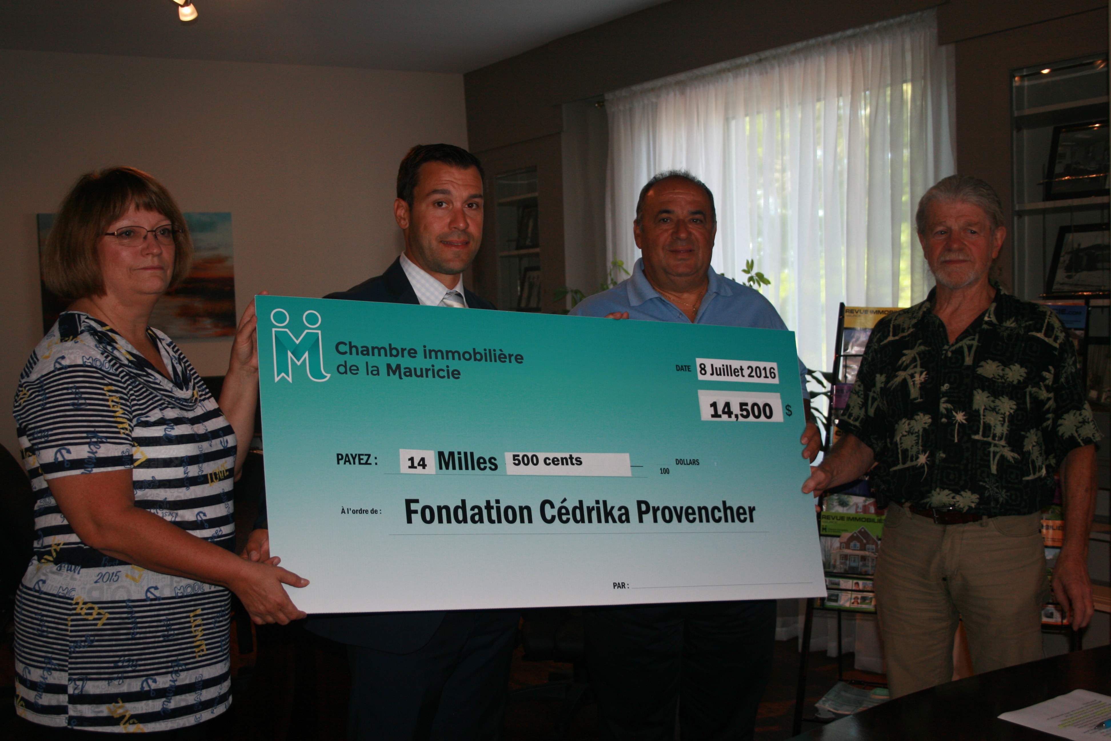 Chambre immobilière de la Mauricie raises $14,500 for Fondation Cédrika Provencher